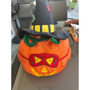 Vintage puffalump parachute Halloween Pumpkin Witch‎ Hat Decoration VGUC